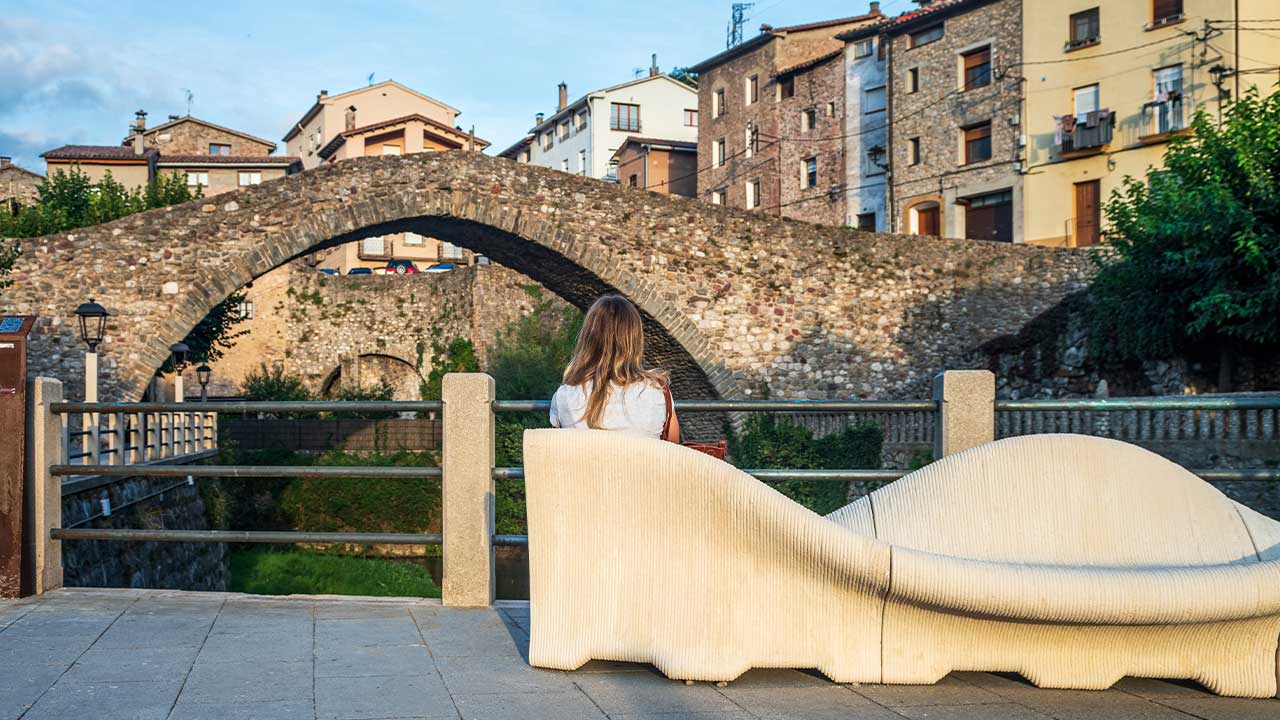 Entrevista a Marc Zaballa a la inauguració del banc FormART3D a La Pobla de Lillet